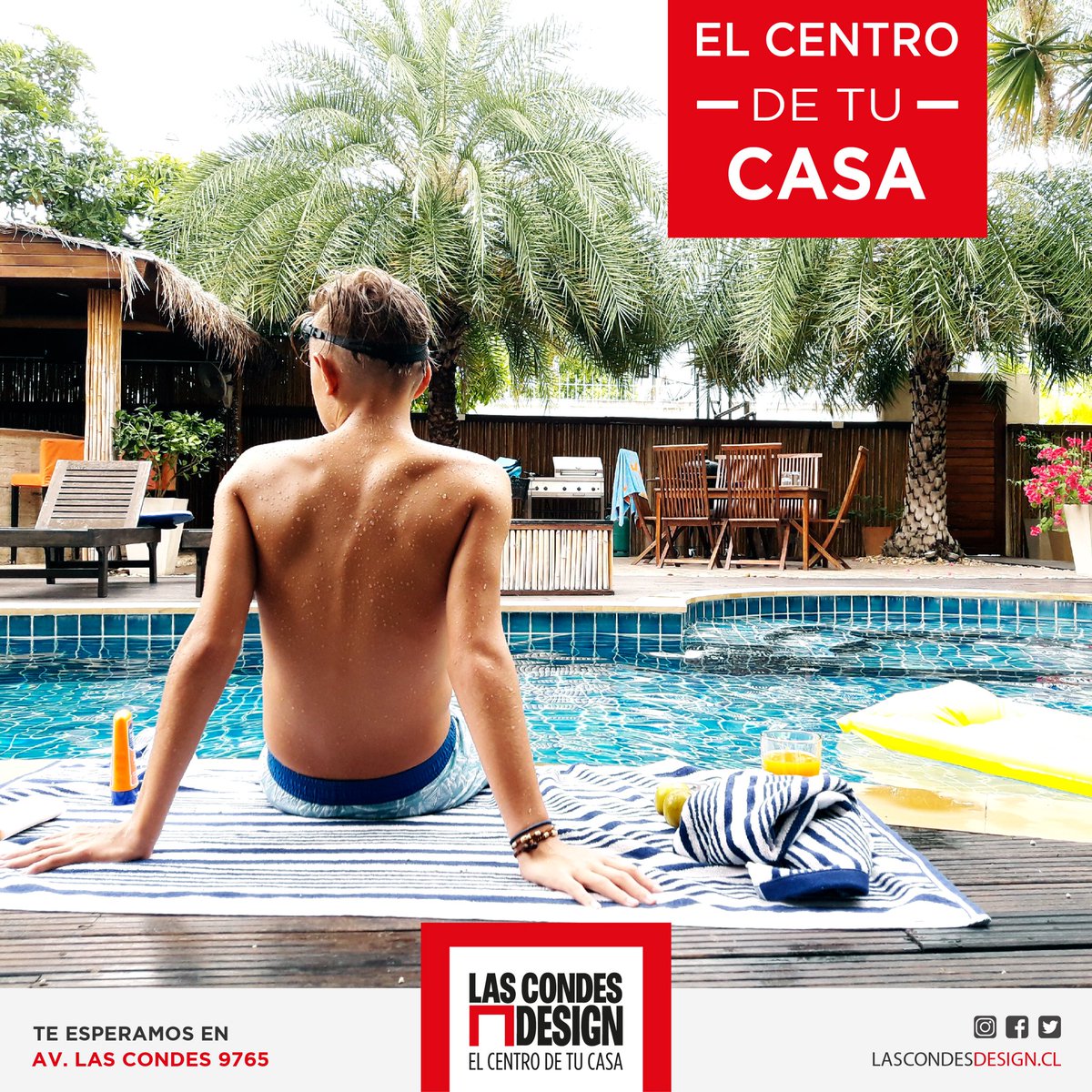 ¡Piensa en pisicinas, terrazas, jardín ☀️🌈 😛

¡Vive este verano al aire libre con los productos para exteriores que nuestras tiendas tienen para ofrecerte!. 👏😍 

Te esperamos en Av. Las Condes 9765. 👍