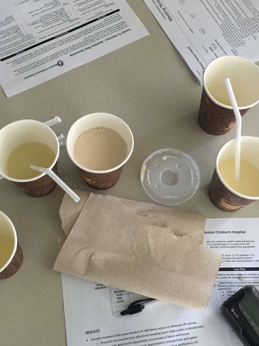 EmilyyFin's tweet photo. Taste testing the low fat/high MCT formulas we make our patients drink sometimes. I hope to never again taste an elemental, high MCT formula again #vile #WhatRDsDo https://t.co/GcJlEkR2rF