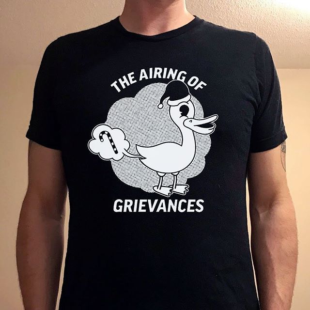 voidgallery's tweet image. The Airing of Grievances by @chrixmorix. Our first design for Print Your Own Ugly Christmas Sweater tomorrow, 6 to 9pm. Join us for some Festivus fun! #iwentintothevoid ift.tt/2QFj7le