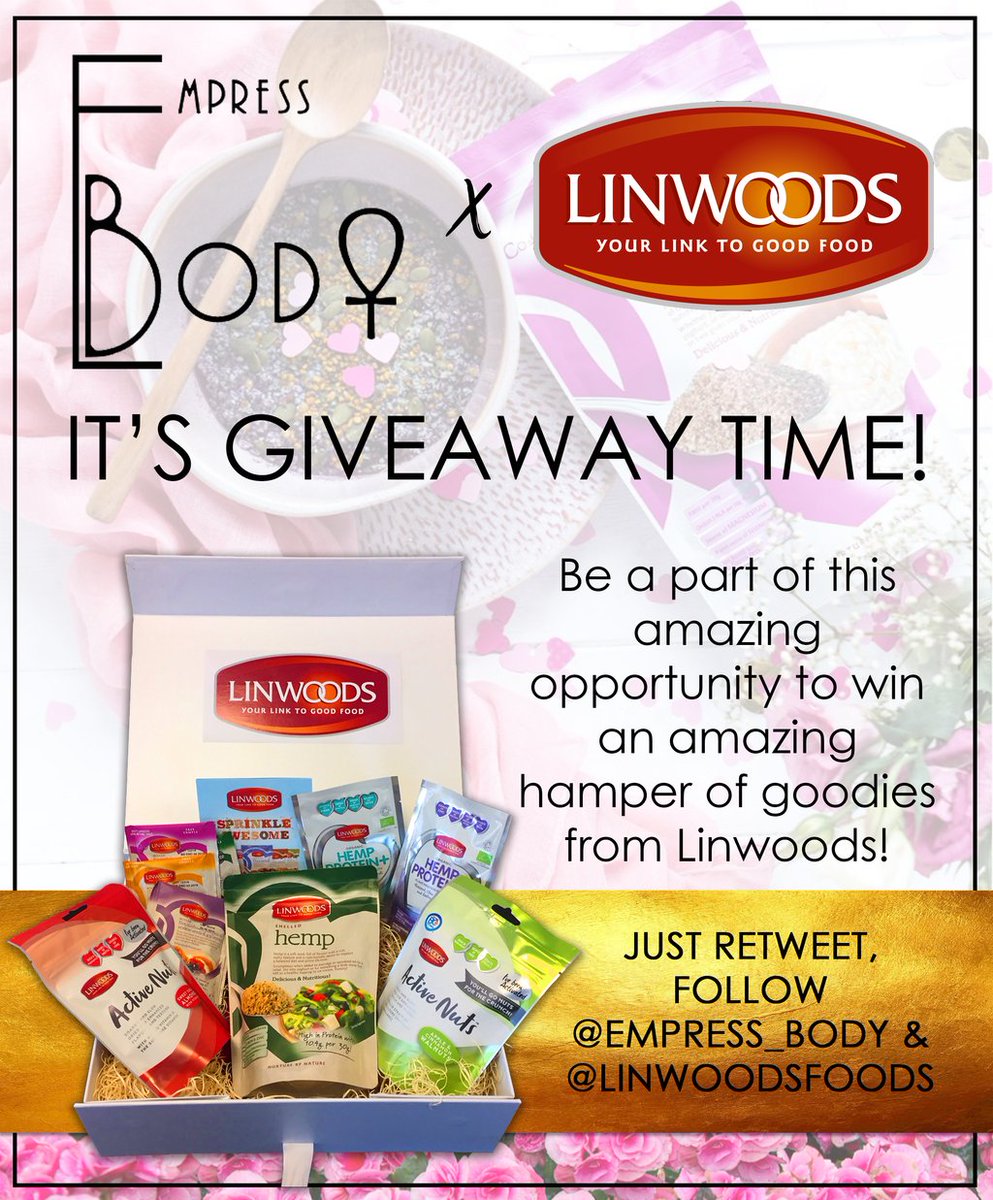 It’s still #CompetitionTime! This #WinitWednesday you can still enter our #competition and #win an amazing hamper of #goodies from <a href="/LinwoodsFoods/">Linwoods</a> – just #RT and #follow @empress_body and <a href="/LinwoodsFoods/">Linwoods</a> to be #inittowinit   
#winner #winning #comp #compo #sweepstakes #giveaway