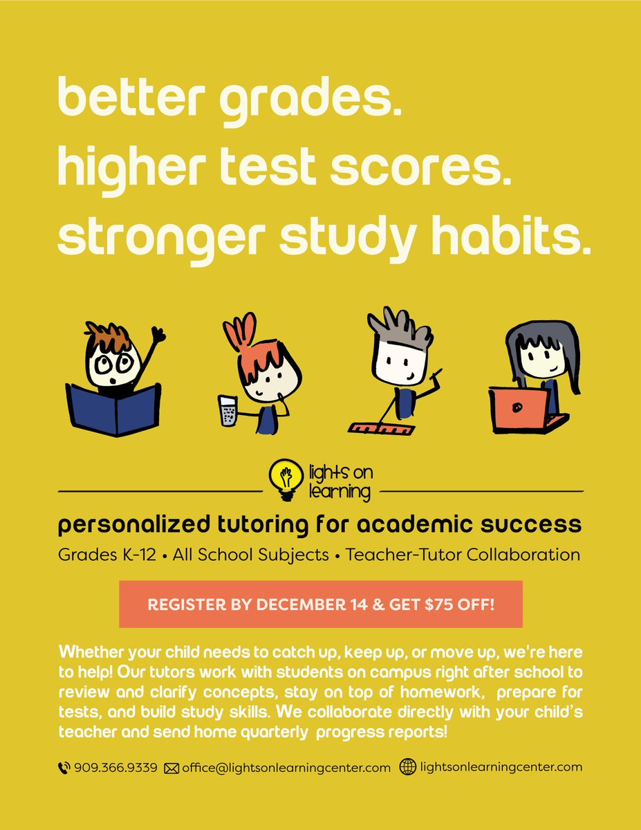 LOLtutoring's tweet photo. Start the new year strong by registering for tutoring! Get $75 off when you register before 12/14! #2019goals #StudentSuccess #tutoring https://t.co/2kEJZRMVyh