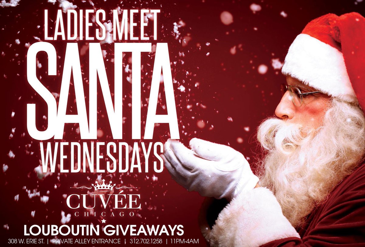 🎅🏼Ladies, come meet Santa tonight! St. Nick will be joining us each Wednesday throughout December and he'll be brining some shiny new red bottoms! 👠👠