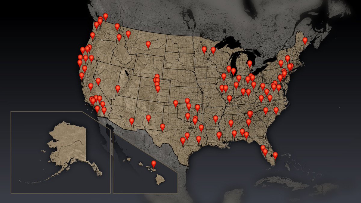 DatelineNBC's tweet photo. Five years ago today, our Missing in America series began. 109 of the people we've featured are still missing. Their last known locations are shown below. Please read and share their stories. Can you, or someone you know, help find them? #Dateline https://t.co/MEpg6Gq4TB https://t.co/iL1oOD8i4D