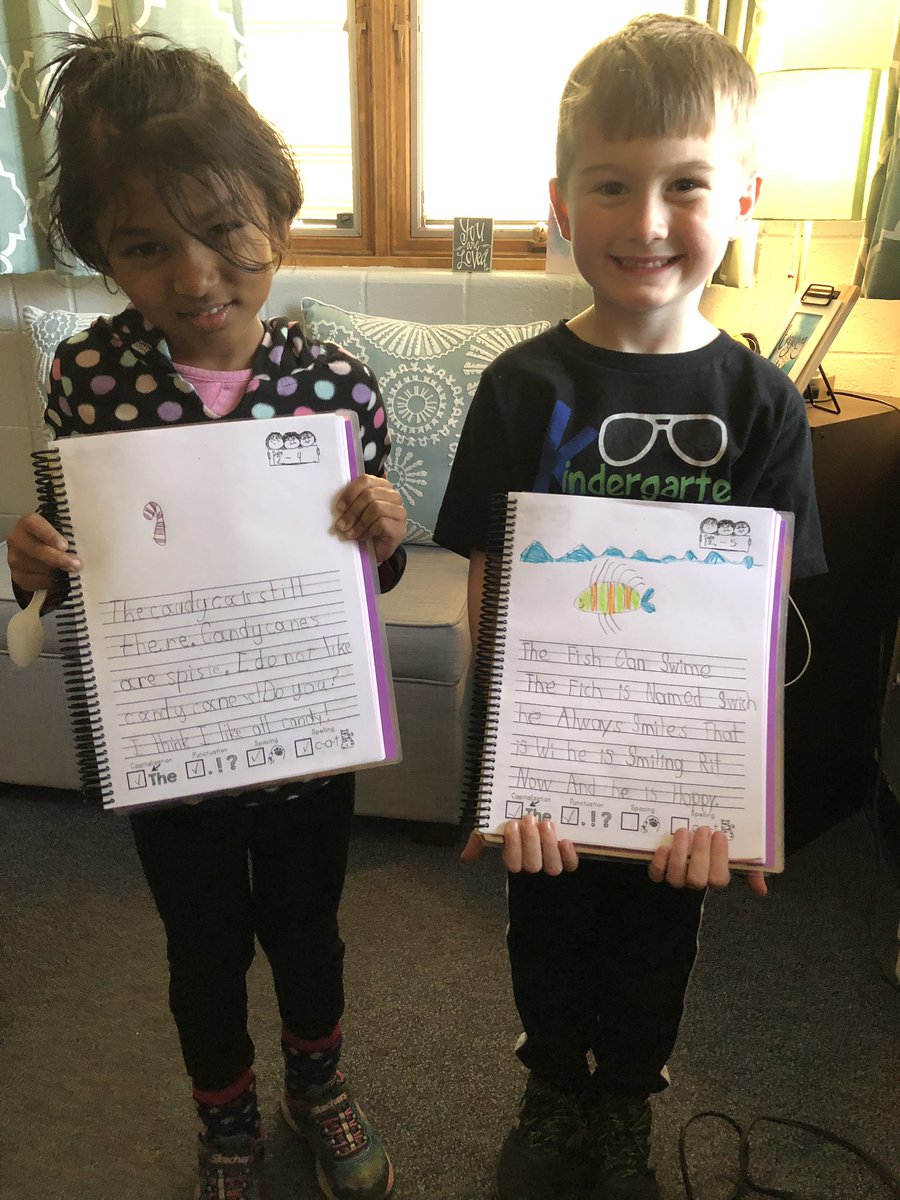 Easton and Tanya worked hard on their writing journals and it shows! Way to go! #IHEaglesInAction
