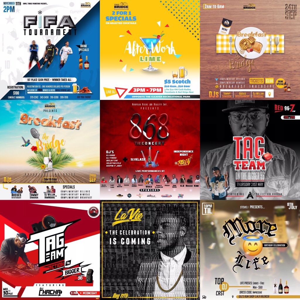 wonkagraphics's tweet photo. NEED Flyers or Posters for any purpose? Contact us today βοΈ Call 484-0251
π± Whatsapp 355-3676
π₯ or DM us
Wonka Graphics ππ© β’οΈ
#art #artistic #creative #designer #designlife #flyers #graphicdesign #graphicart #graphicartist #illustrator #layout #photoshop #wonkagraphics https://t.co/WSBAtcvlsu
