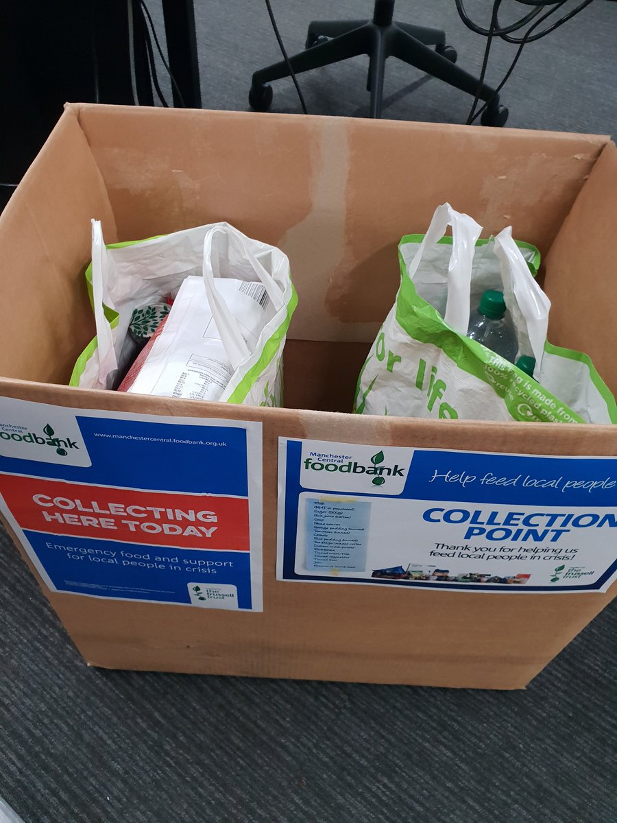 InTheRed8's tweet photo. How fantastic is this? Our winner saw the huge amount of food and split it for foodbank donation! We delivered the donation to @TheUnionMMU collection point. Thank you! 
@MMUNutrSciences #student #healthfair2018 https://t.co/pTKLJTdf72