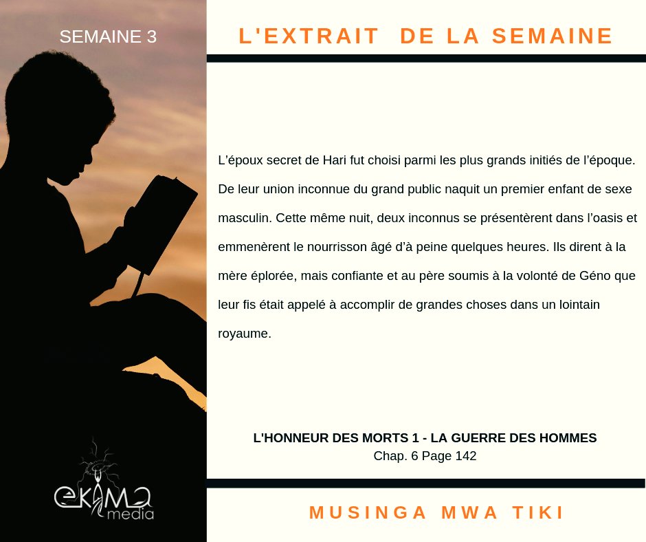EkimaMedia's tweet photo. RECAP' LES EXTRAITS DU MOIS
Dans L'Honneur des Morts 1 de @MusingaTiki 
Bonsoir à Tous, 
On ne s'en lasse jamais...Revisitions ensemble les extraits du mois dernier. 👇👇
Bonne lecture et excellente soirée. https://t.co/auL3a3cvRd