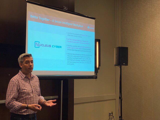 livetiles's tweet photo. #LiveTiles and @NucleusCyber coming together to showcase the world’s first Intelligent Secure Workplace at #CPS18. #CDSACPS #CyberSecurity https://t.co/rg7rixivep
