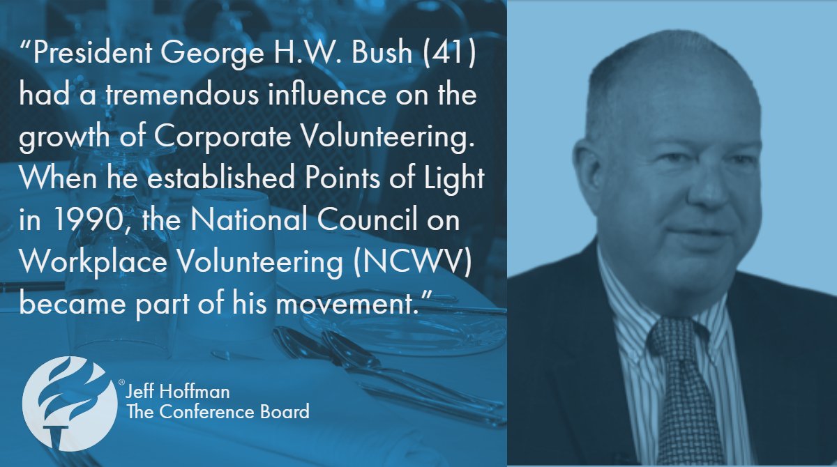 Conferenceboard's tweet photo. President George H.W. Bush was a Catalyst in Building Corporate Volunteer Programs, @CivicJeff with further insight: https://t.co/37TgF5Xs3m #tcbBlogs https://t.co/fzDrb2h6ja