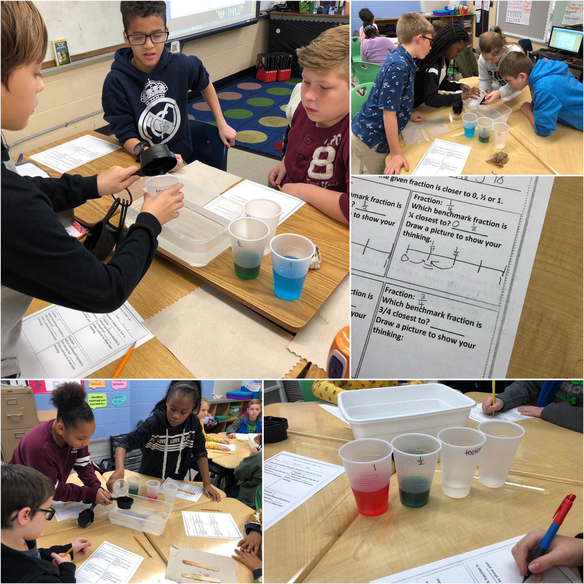 MsHelmENES's tweet photo. How can benchmark fractions help me compare other fractions? #waterlab #mathexperiments #enespawpride https://t.co/WDOOQIpYol