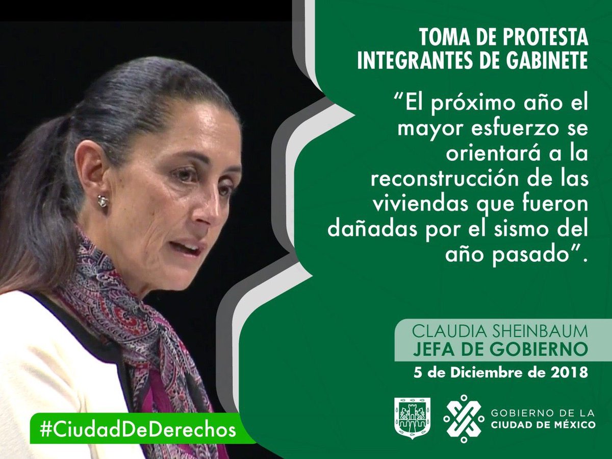 #CiudadDeDerechos | Comprometida con los damnificados por el #Sismo19S, la #JefaDeGobierno, indicó que se redoblarán esfuerzos para la #Reconstrucción de viviendas