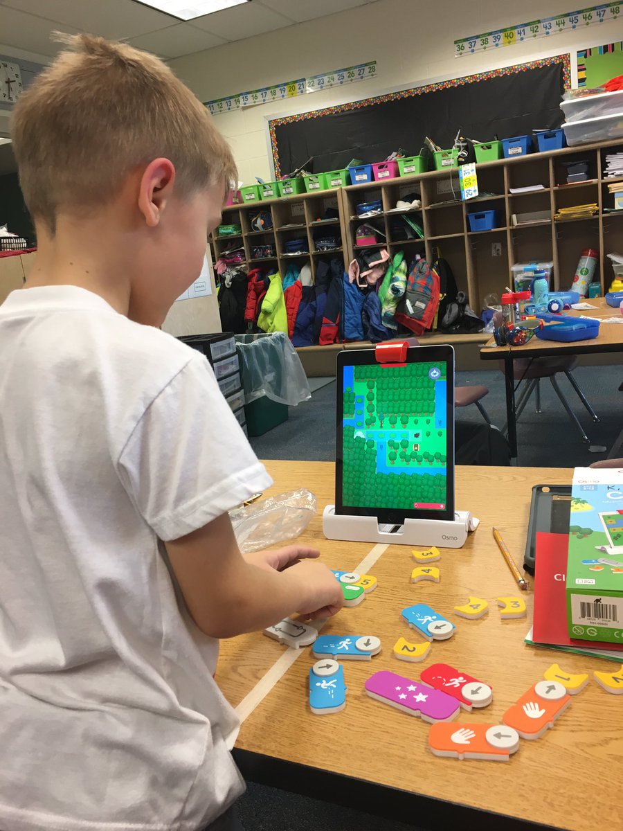 AshleyKeath's tweet image. Trying some new #coding activities with @PlayOsmo #codingwithawbie during math stations today