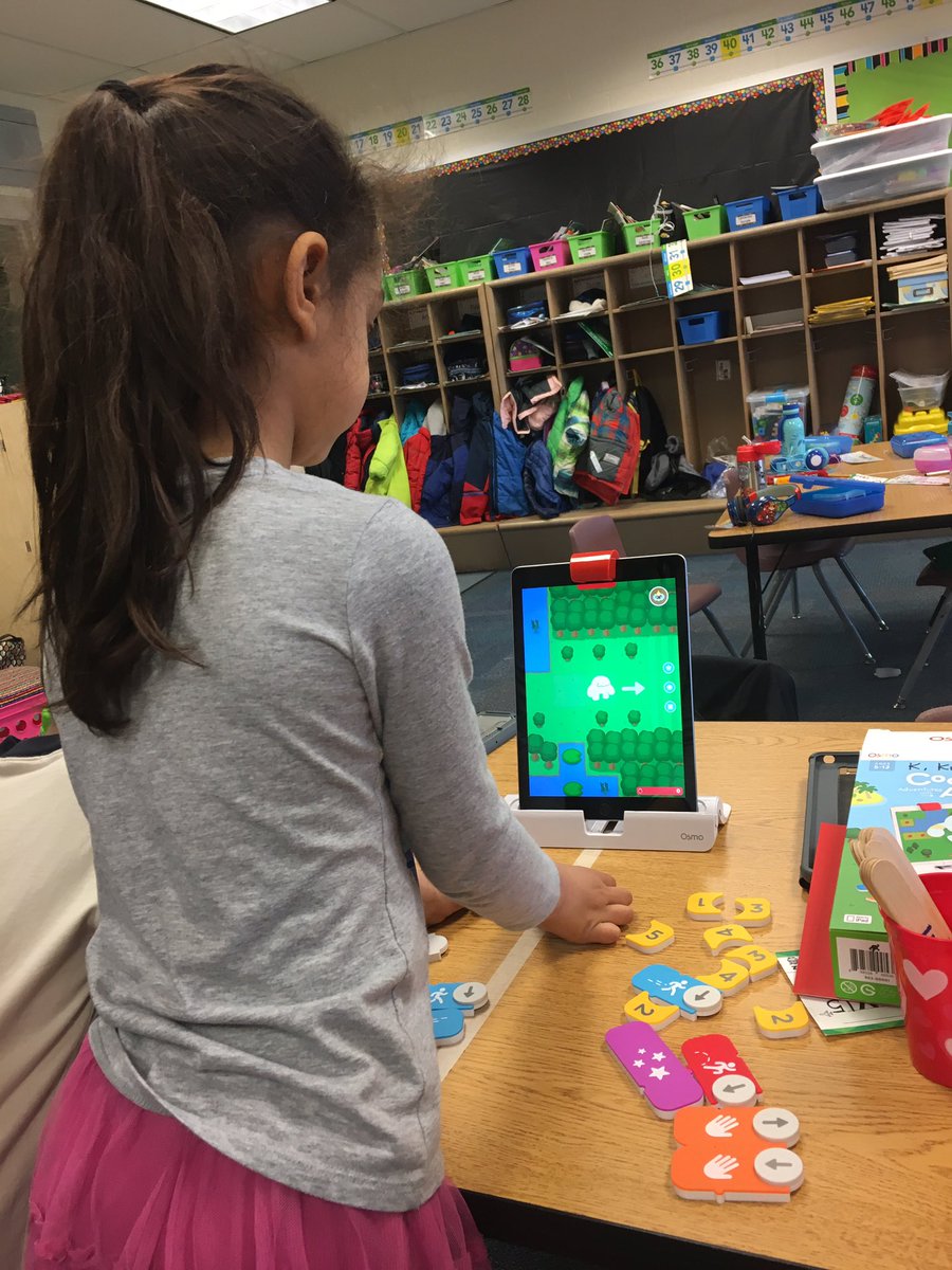 AshleyKeath's tweet image. Trying some new #coding activities with @PlayOsmo #codingwithawbie during math stations today