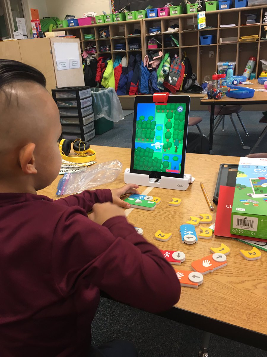 AshleyKeath's tweet image. Trying some new #coding activities with @PlayOsmo #codingwithawbie during math stations today