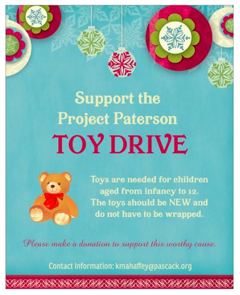 PHHS_Teacher's tweet photo. The #ProjectPaterson Toy Drive is underway. Be a part of this significant endeavor and #DONATE 🎁 Your donations really do make a difference #HILLSPRIDE 🧡 https://t.co/h09gPAG77J