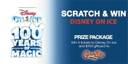 reschcomplex's tweet photo. Scratch &amp; win! Enter to win 4 tickets to @DisneyOnIce Feb 7-10 + $100 to @Go2Grazies! #ReschCenter #DisneyOnIce

https://t.co/p1StWRZBhV https://t.co/ZrbyJy4hkf