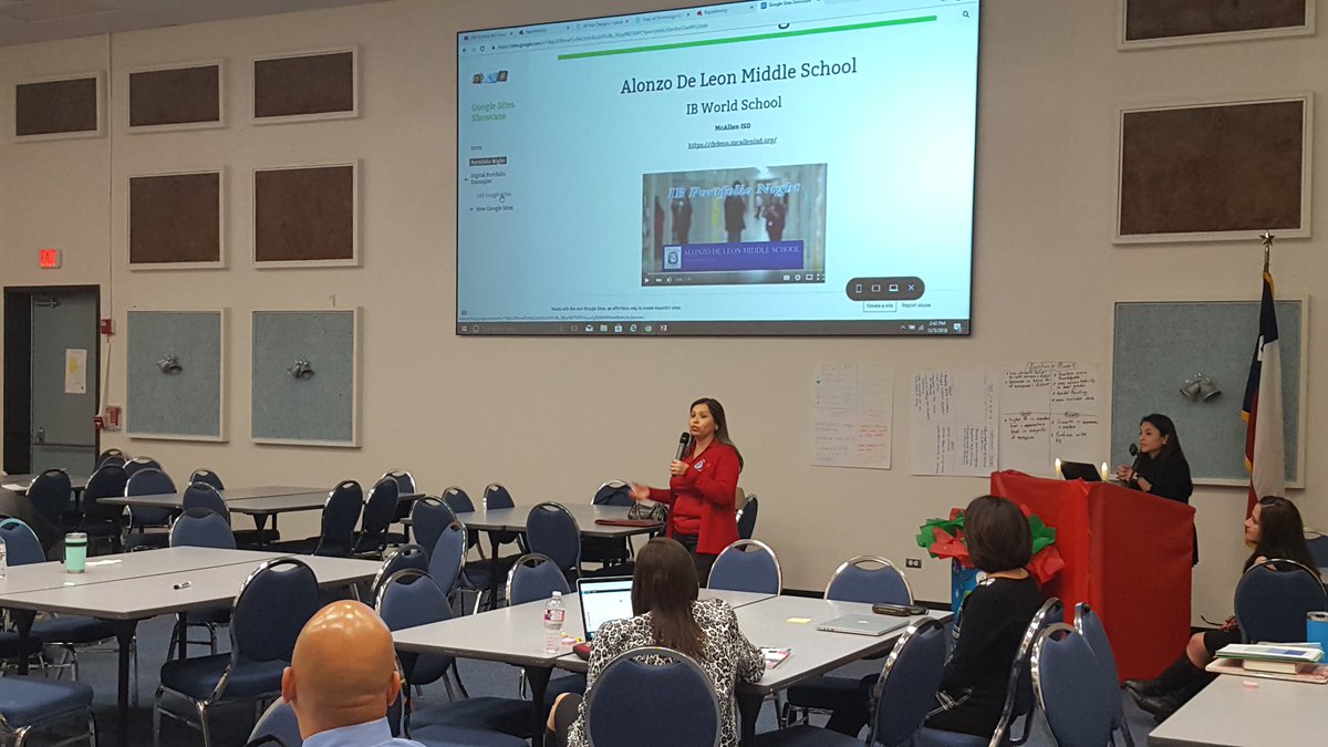 deleon046's tweet photo. Mrs.Gutierrez and Mrs.Macias present to district principals and adminstrators on campus-wide student ePortfolios! https://t.co/ZoE6bITL8C