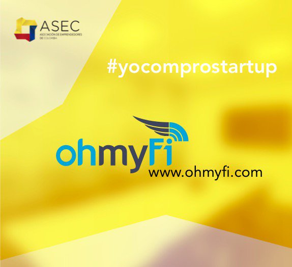 AsecOnLineCol's tweet photo. #yocomprostartup te invitamos a conocer @ohmyfi, una compañía que promueve el acceso a Internet gratis, motivando a las grandes empresas  a abrir su WiFi 
para mejorar la interacción que tienen las personas con las ciudades. https://t.co/bG7kucltx2 @ASELA_org @MincomercioCo https://t.co/uqQLt7RZha