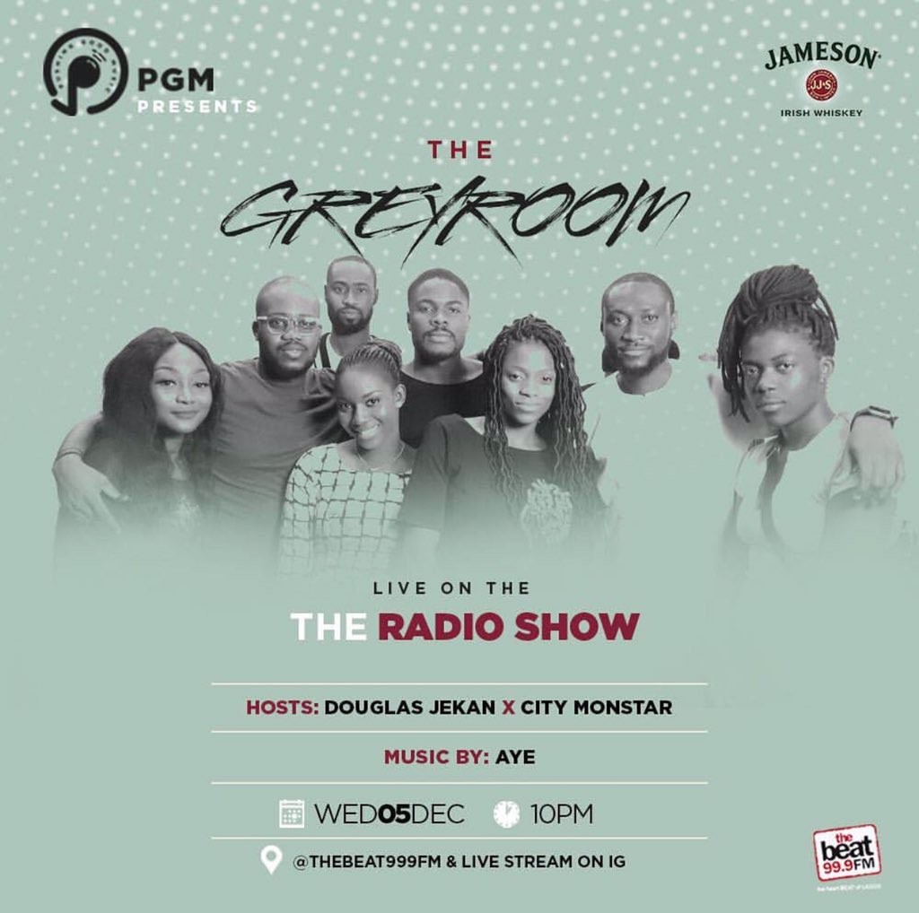 greyroomng's tweet photo. TUNE IN TO @THEBEAT999FM NOW @greyroomng ON @thepgmclub SHOW NOW https://t.co/RTAuvafViN