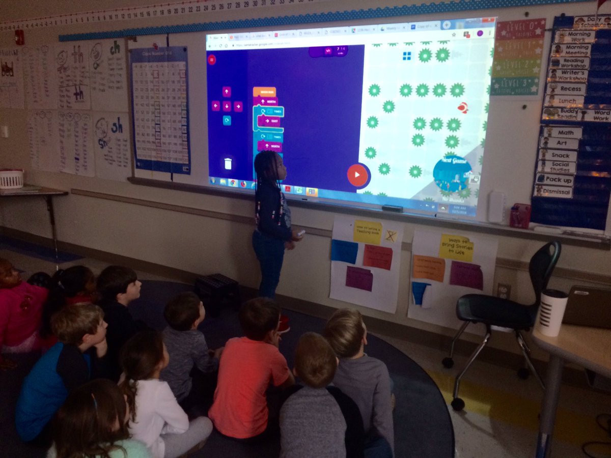 MrsOswald2424's tweet photo. We kicked off the #HourofCode today! 🕹📱💻 #pluggedin #unplugged #DougUnplugged #FirstGradeRocks #STEMatOJR #WeLoveEastVincent https://t.co/BiC7lSc0VE