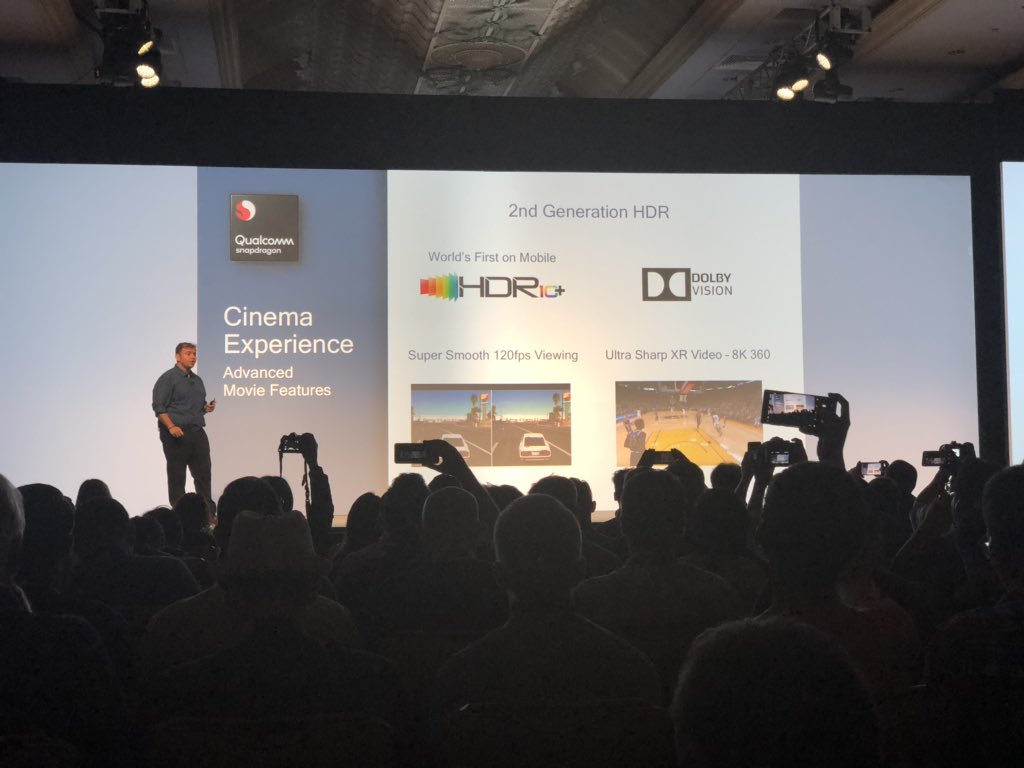 tech2eets's tweet image. Video features of #Snapdragon855? #HDR10plus, #DolbyVision, smooth 120 FPS video and 8K 360 video! Support for hardware-accelerated codecs also means that you can watch your videos for much longer. @Qualcomm #SnapdragonSummit