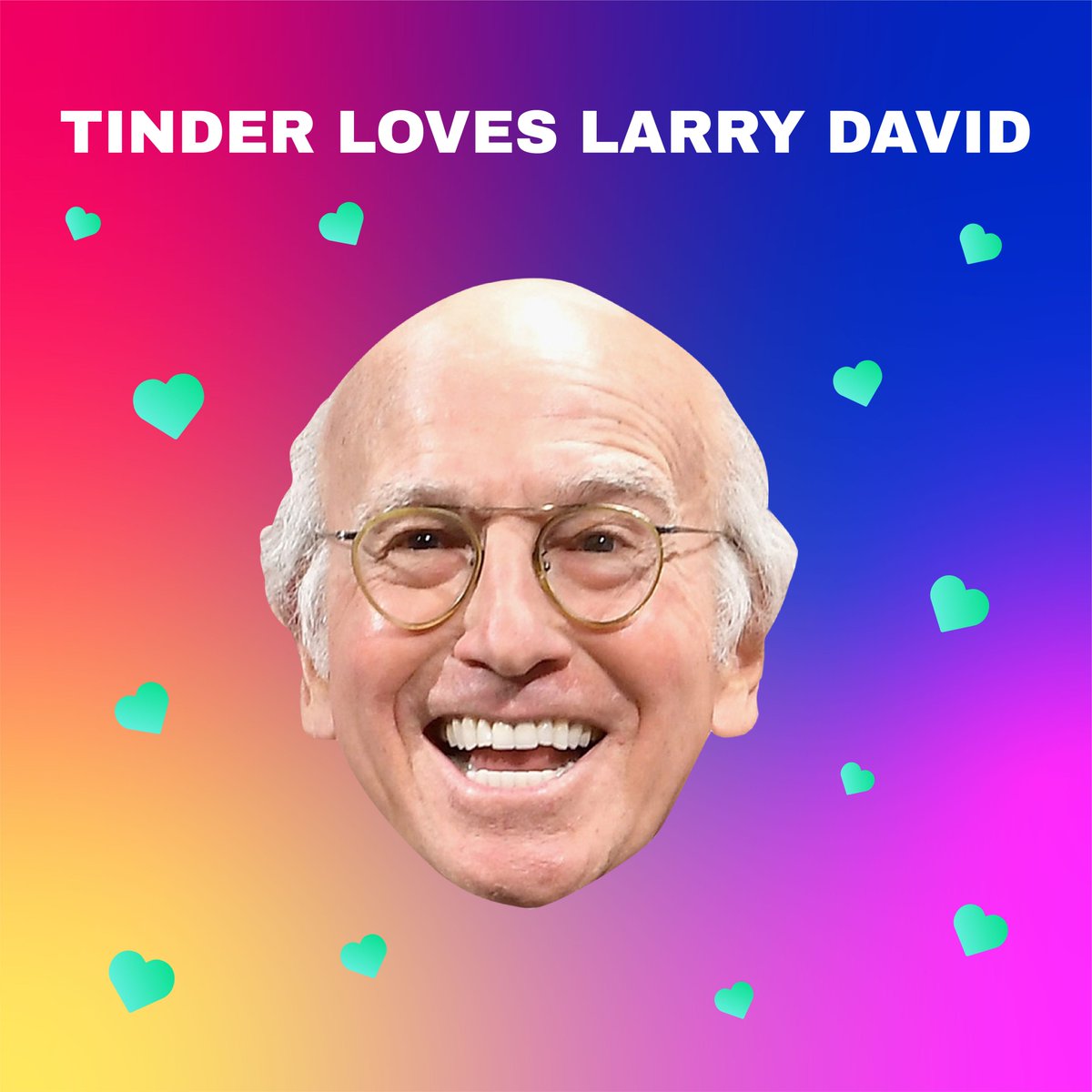 Tinder's tweet photo. Larry David took the number 2 spot for most talked about celebs in Tinder bios this year — which is prett-ayyyy prett-ayyyy prett-ayyyy good. Show LD some love! #LarryDavid #yearinswipe https://t.co/ObEhq9S6jw