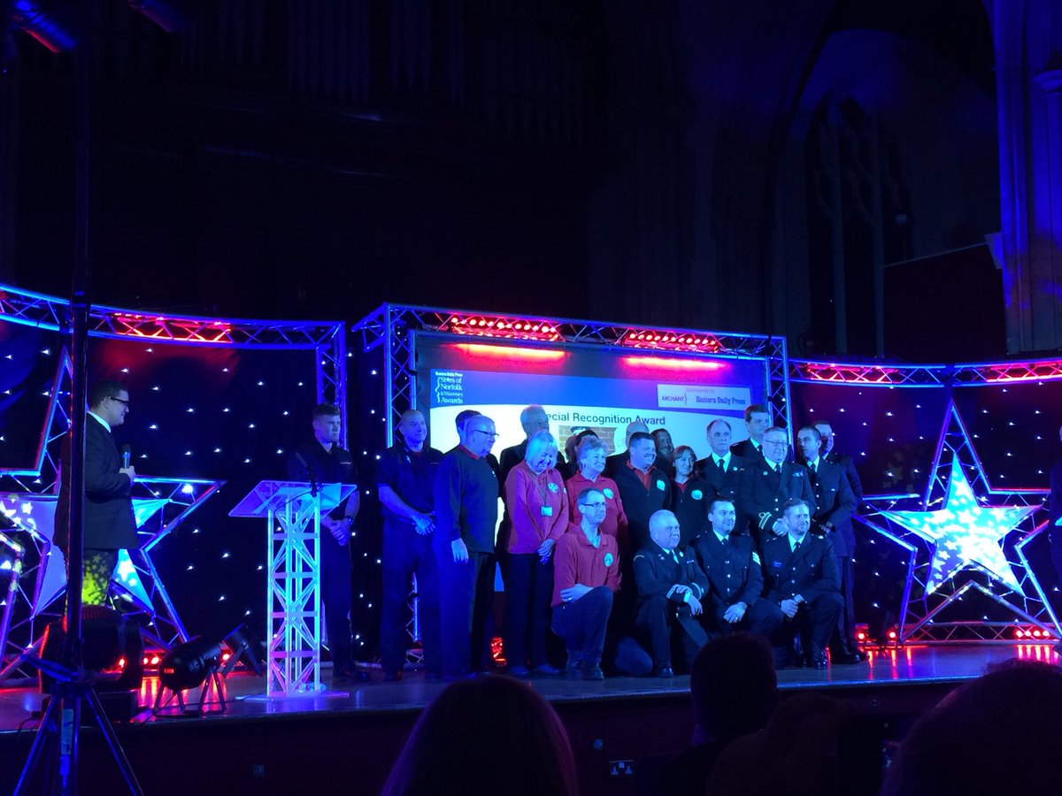 EDP24's tweet photo. Special Recognition Award at #StarsofNorfolk goes to the Peter Pugh Norfolk Marshland Rescue 2018 https://t.co/BgFUzlTv4W