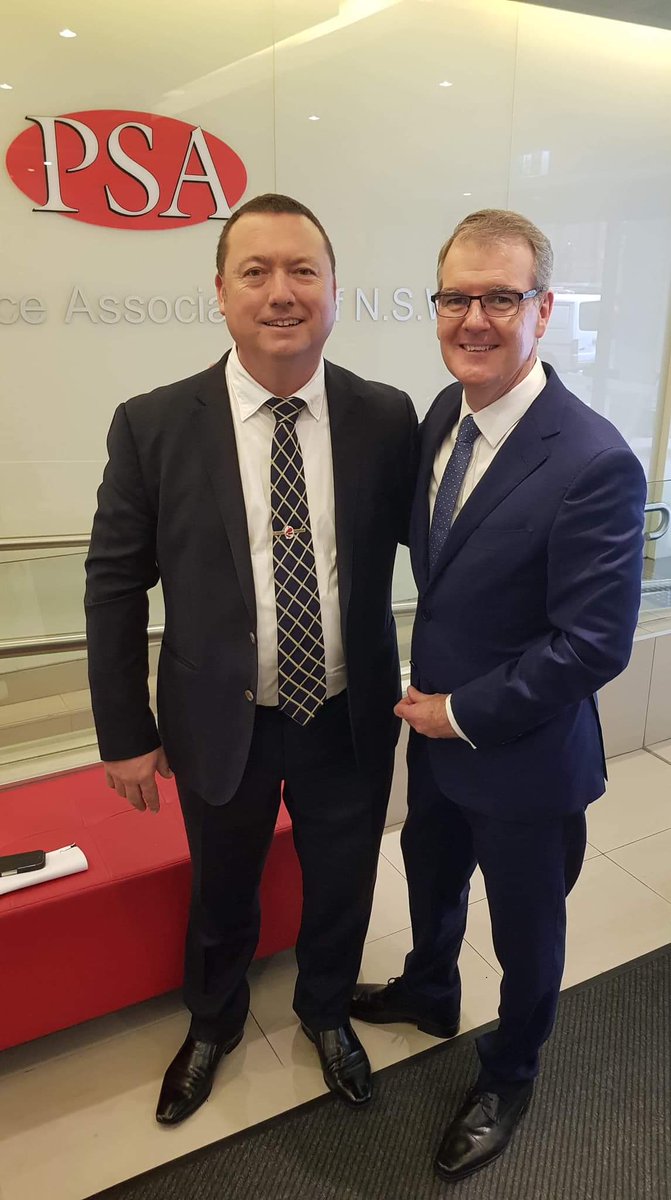 StewLittlePSA's tweet photo. No Privatisation of NSW Prisons. Great catching up with NSW Opposition leader Michael Daley MP attending #POVB conference yesterday. Michael also gave a firm commitment to fix workers compensation laws and put prison officers on the same system as police and firefighters #nswpol https://t.co/wtMvsoUds9