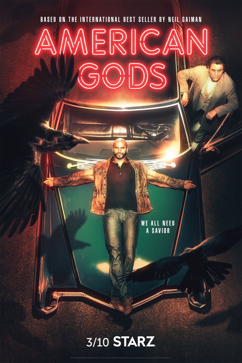 MousaKraish's tweet photo. American Gods Season 2 is coming March 10 2019. 

Which is crazy cause I was planning to be home and binge watch a show. So perfect timing. Who wants to come over?!? @americangodsstz @godsonamazon #americangodsseason2 #americangods #americangodsstarz #RETWEEET https://t.co/WiAgbWztji