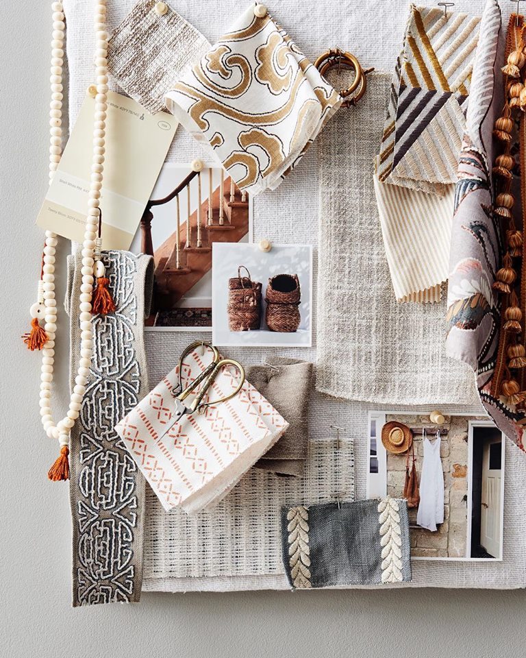 Inspiration abounds from this flatlay by Fabricut - it would be easy to plan a warm, inviting home from this.  Which piece is your favourite? (Photo by Fabricut) #ArtofInteriors #flatlay #InteriorDesign #Fabricut #inspiration