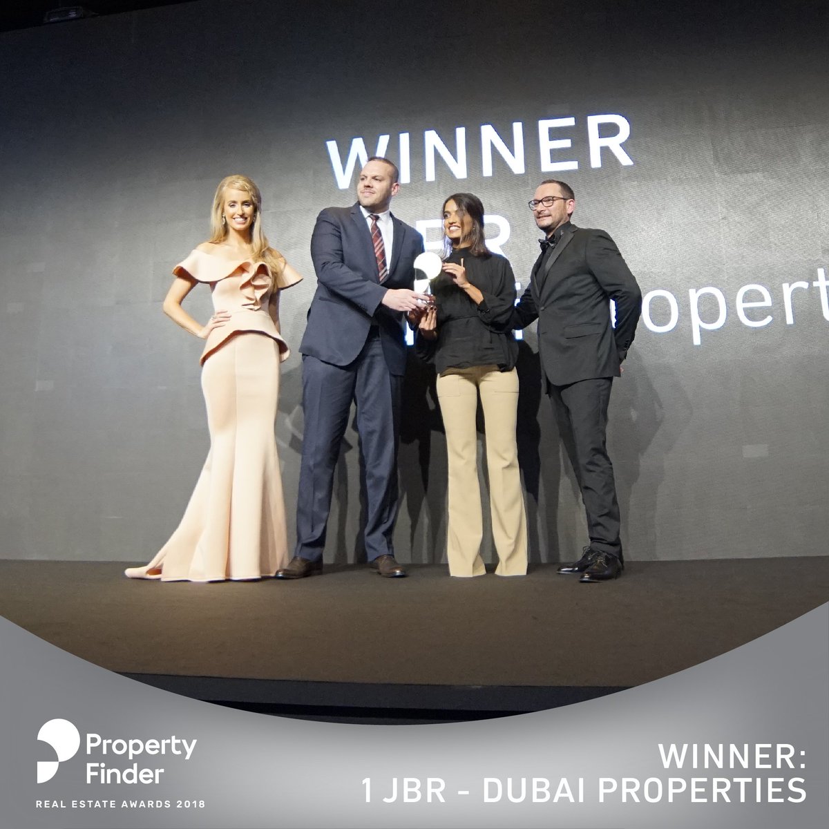 propertyfinder's tweet photo. An eye-catching icon against the Dubai skyline, situated in Jumeirah Beach Residence, 1 JBR by @DubaiProperties wins Best Luxury New Project, congratulations!

#PFAwards2018 #dubaiproperties https://t.co/L6D1KCqUiQ