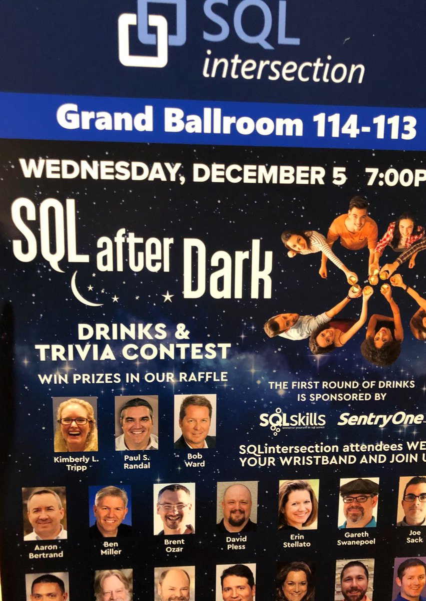 KimberlyLTripp's tweet photo. It's almost here... TONIGHT!
#SQL and #SQLServer Trivia, Raffle + drinks & snacks
#SoMuchFun
#SQLafterDark at #SQLintersection https://t.co/JSed3c6CF9