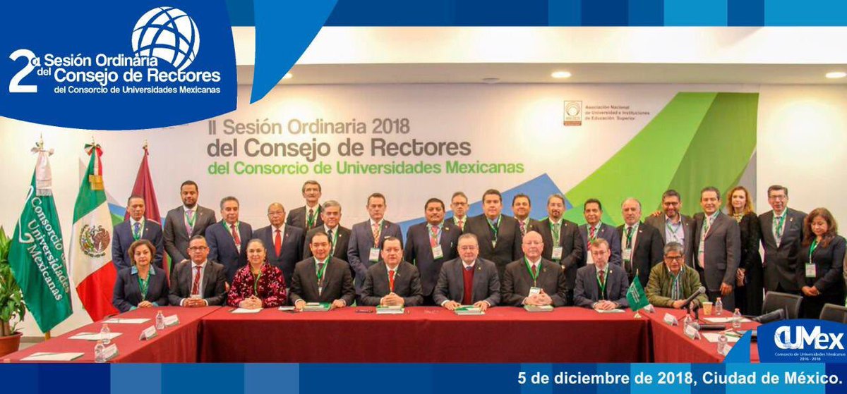 RectorUNACH's tweet photo. Mi reconocimiento al Rector @JavSaldana por su trabajo al frente del @CUMex_ y felicitamos al Dr. Juan Eulogio Guerra Liera @uasoficial por su designación como Presidente del #CUMex para el periodo 2018-2020. Cuente con nuestro apoyo y respaldo. https://t.co/qBXZB81LzQ