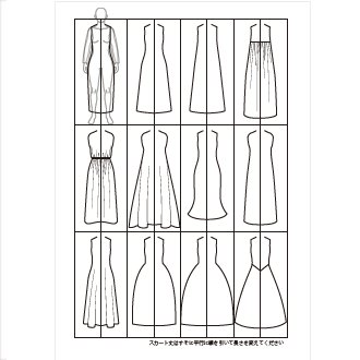 服の作り方と型紙うさこの洋裁工房 V Twitter デザイン画を書くのがどうやっても難しいという声を頂いたので 上からなぞればデザイン 画がかける下書きイラストを作ってみました 下が透けるくらいの紙を重ねて一番最初だけ四角の枠ごと胴体部分の服をなぞって写して