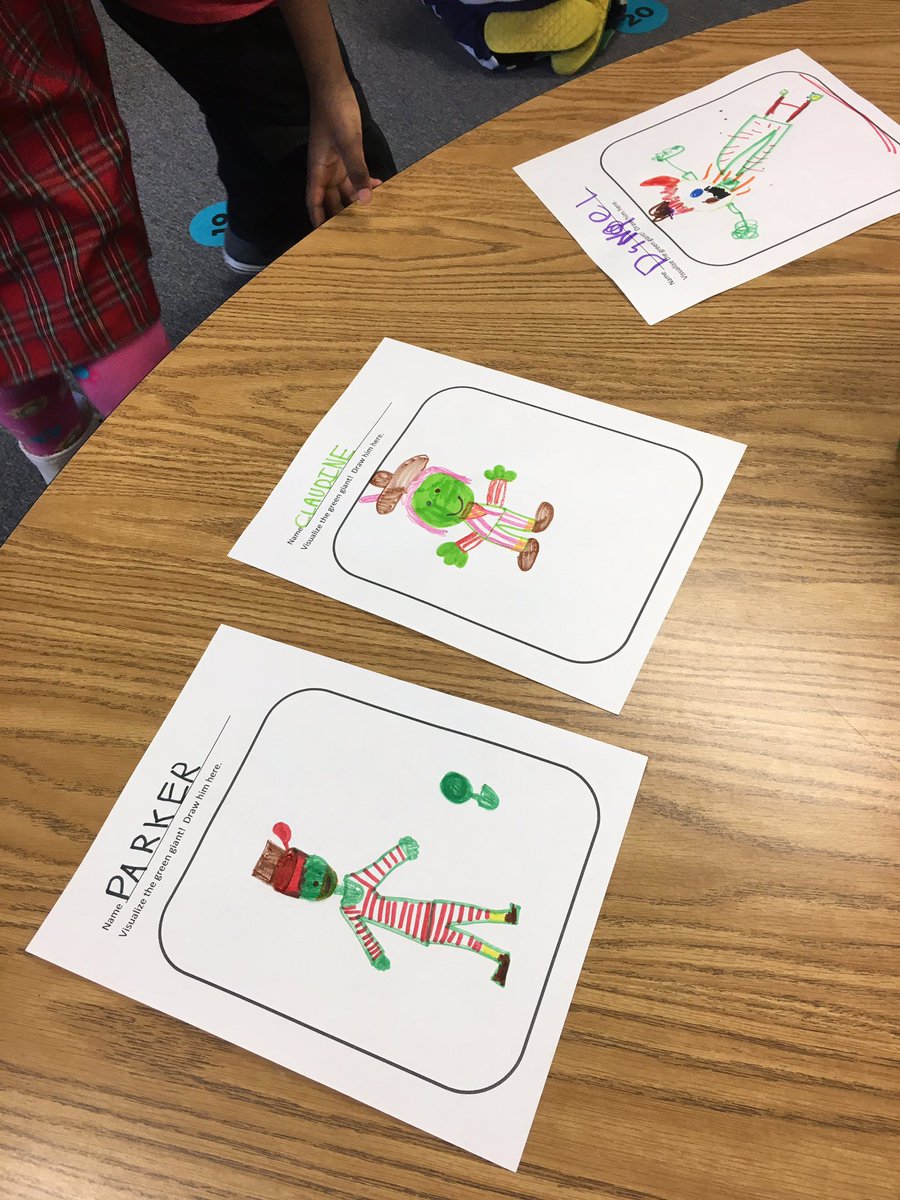 calewisaart's tweet photo. Kindergarteners visualizing The Green Giant by Jack Prelutsky. @AldrinEagles @fcpsaap @MsKLauer https://t.co/2i2txrvirx