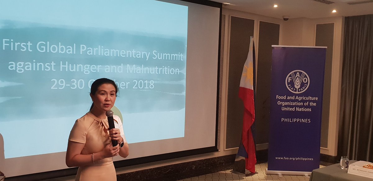 FAOPhilippines's tweet photo. Congresswoman Bernadette Herrera-Dy @BHherrerady stressed that achieving #ZeroHunger by 2030 requires strong political will &amp; commitment from parliamentarians to ensure that legislative actions on food security &amp; nutrition are prioritised &amp; enacted. #GlobalGoals https://t.co/0wuI7mwjLK