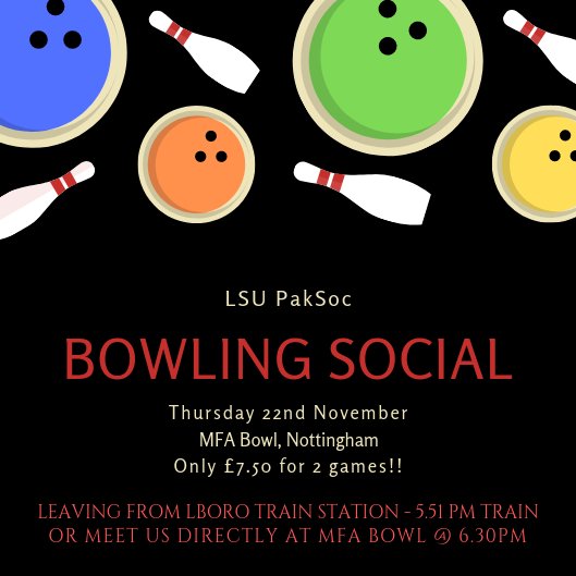 LSU_PakSoc's tweet photo. Then you won't miss out on any great socials like our last one! 🎳 https://t.co/nwnRNcKYTR