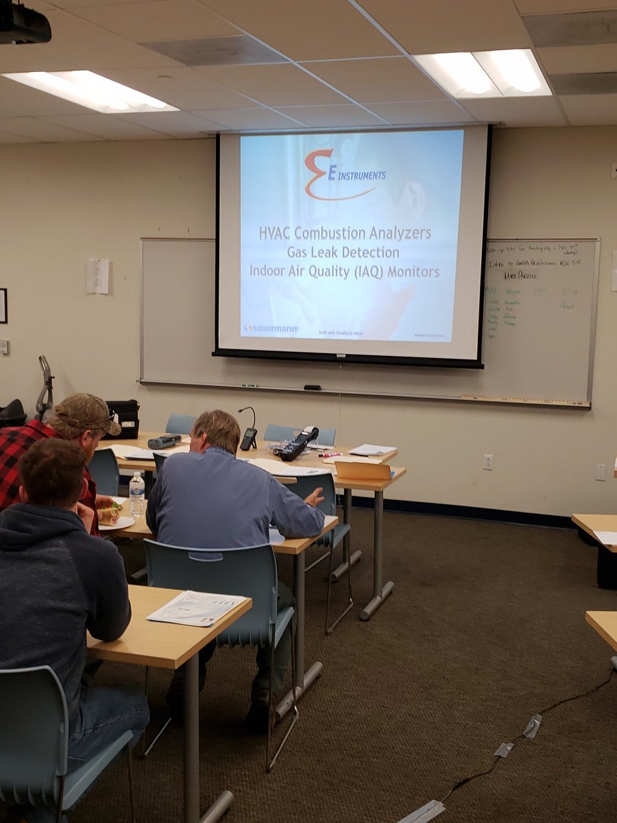 E_Instruments's tweet photo. #combustionanalysis class tonight at @5pm at Fortis Institute in Lawrenceville NJ with @BJTerroniCo and @remichel_hvac #training #heating #hvac #combustion #heat Come learn! https://t.co/MXO8JDZzZk