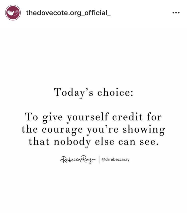 thedovecoteorg's tweet photo. “Give yourself credit for the courage your showing that nobody else can see” Rebecca Ray 🕊💕
#movingon #Childlessness #childlesssupport #notalone #fertilityfamily #thedovecotecommunity
#ImportanceOfSupport #LifeWithoutChildren ・:*:・゚★,。・:*:・゚☆ 。・:*:・゚★・:* 。。・ https://t.co/6baGi84sLO