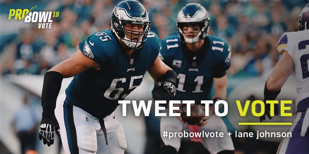 LaneJohnson65's tweet photo. Every RT counts! 🙌 Lane Johnson x #ProBowlVote #PaveTheLane #FlyEaglesFly https://t.co/FTU0KC9aRr