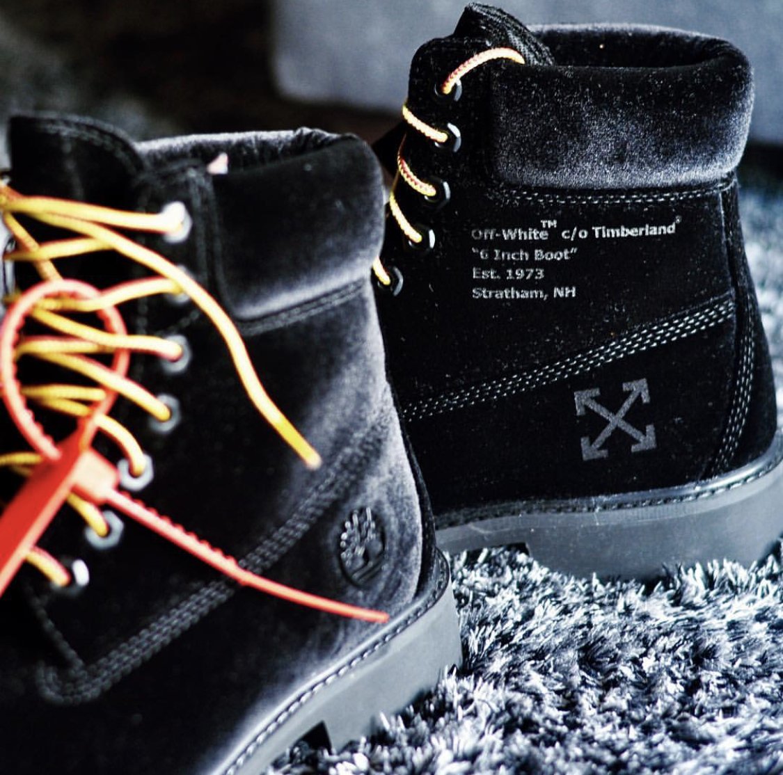 off white black timberlands