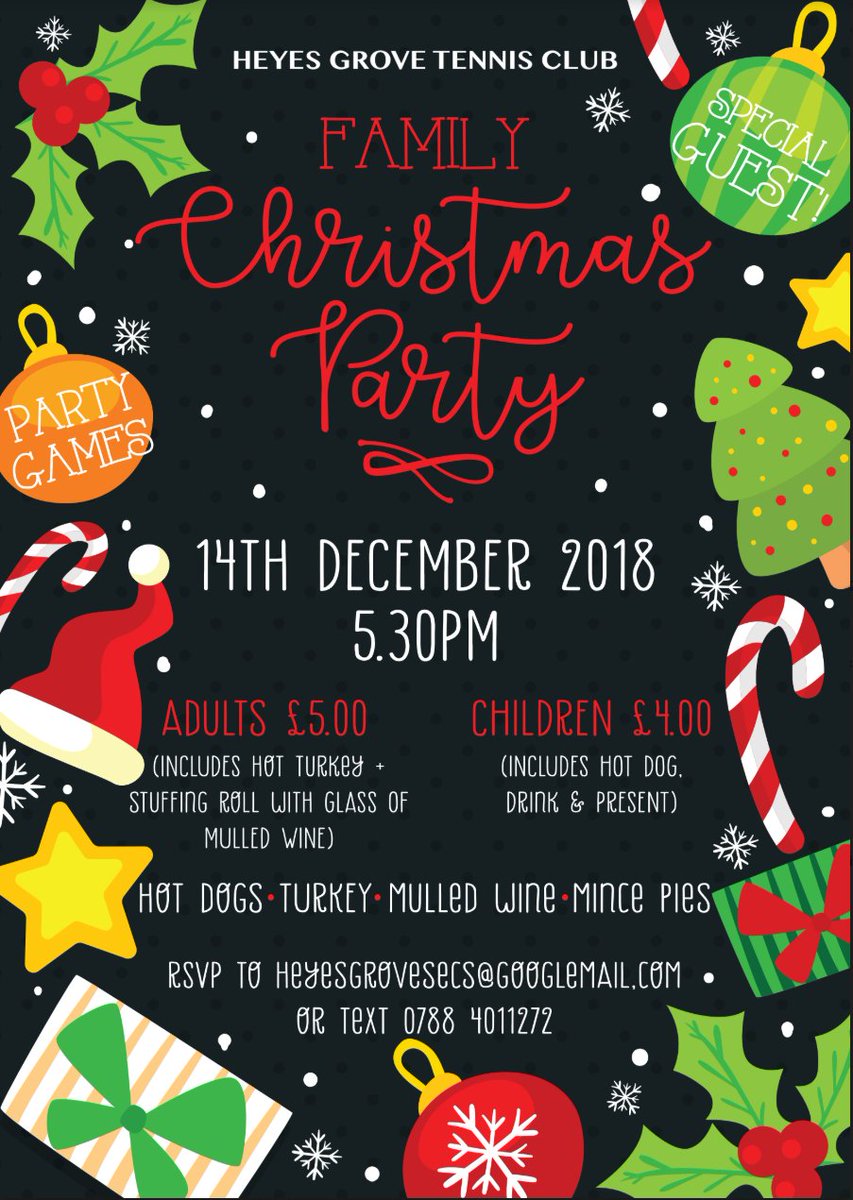 HGTennis1's tweet photo. Heyes Grove Tennis Xmas Party on Friday 14th December. Please book on heyesgrovesecs@gmail.com https://t.co/QdiJwFHMtr