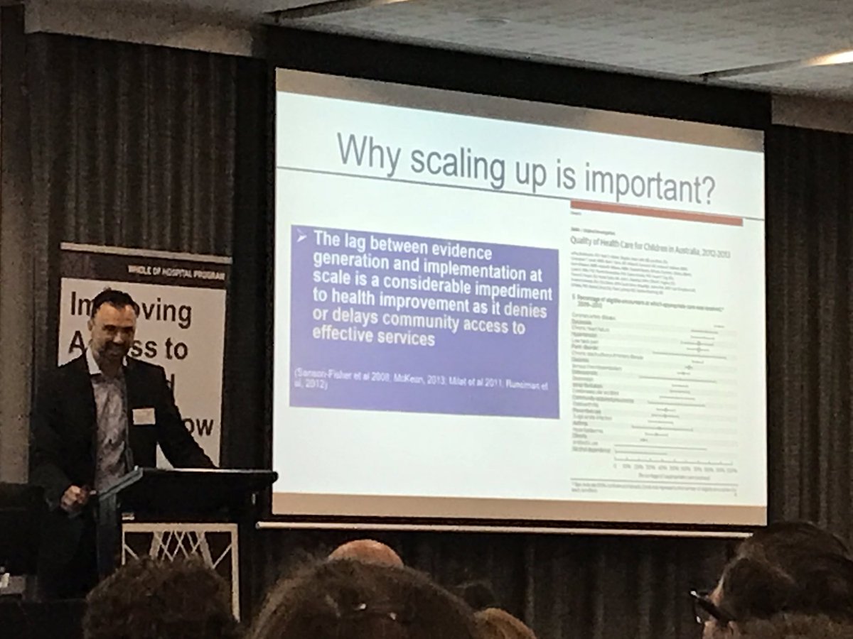 Scale up requires deliberate effort to ensure we address any barriers to innovation of effective interventions for patients &amp; the community, A/Prof Andrew Milan <a href="/NSWHealth/">NSW Health</a> #WOHPMasterclass <a href="/nswaci/">NSW Agency for Clinical Innovation</a>