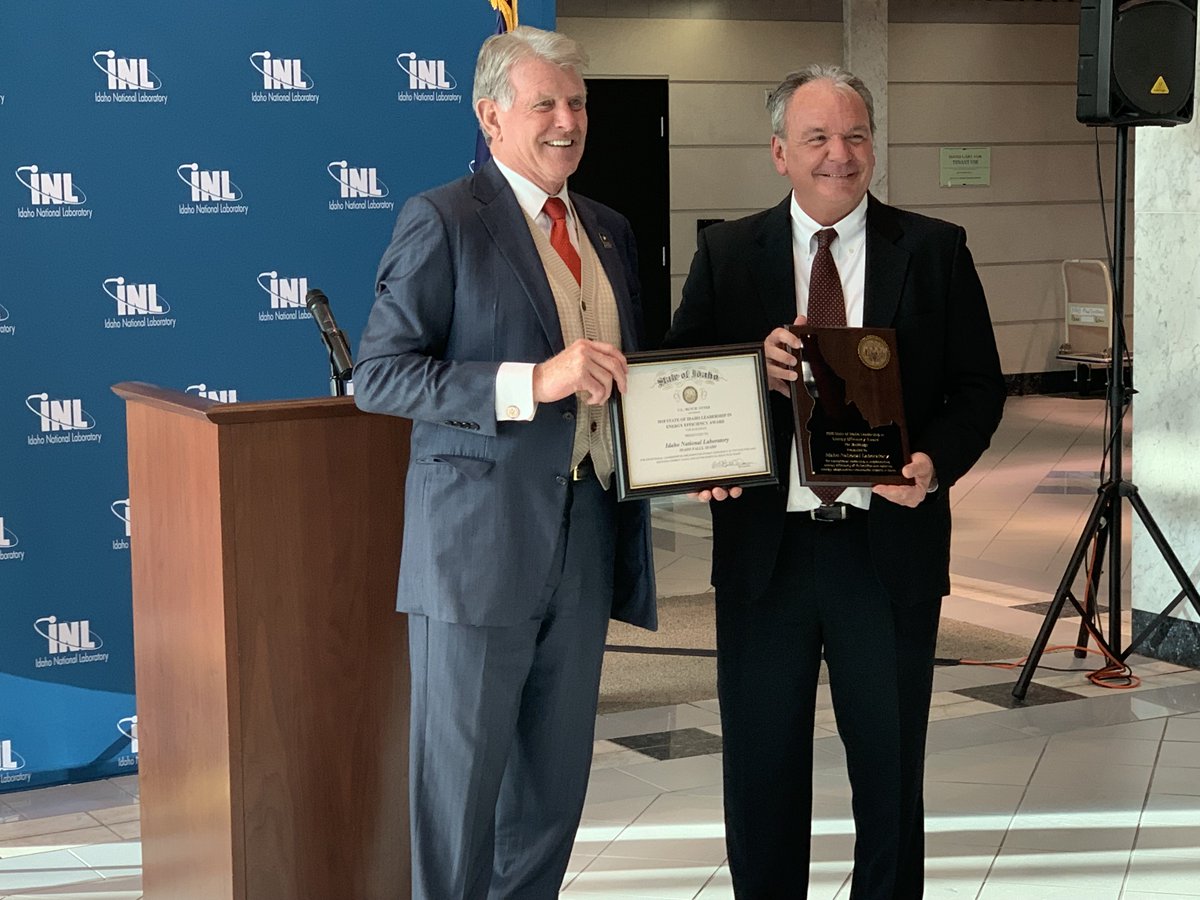 Congratulations to the Idaho National Laboratory, @INL, for receiving the 2018 Idaho Award for Leadership in Energy Efficiency. Keep up the great work!