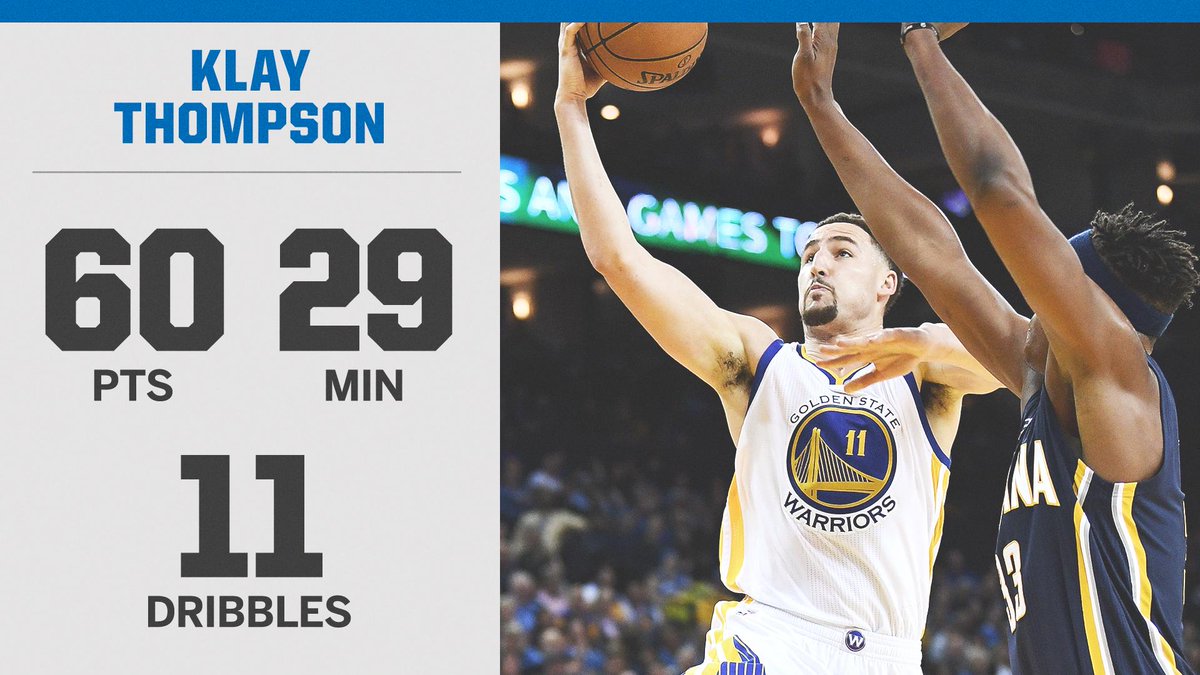 SportsCenter's tweet photo. 2 years ago today, @KlayThompson became the first player to drop 60 in less than 30 minutes 🔥 https://t.co/kmqtgSjUCB