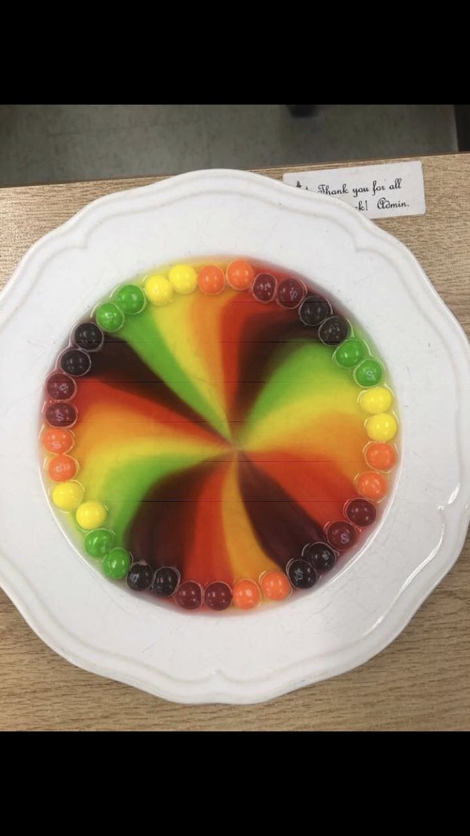 BCSS116's tweet photo. When science is delicious AND beautiful! 
#science
#numeracy
#skittles
@Skittles 
@kateatBCSS https://t.co/yKL5EQSttx
