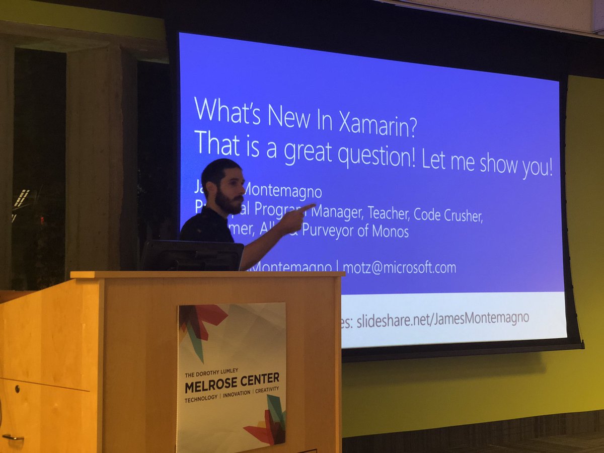 joelmartinez's tweet photo. .@JamesMontemagno crushing it as usual, but at @ONETUG this time #OrlandoDevs #FLdevs #Xamarin https://t.co/6eB0wUcAS7
