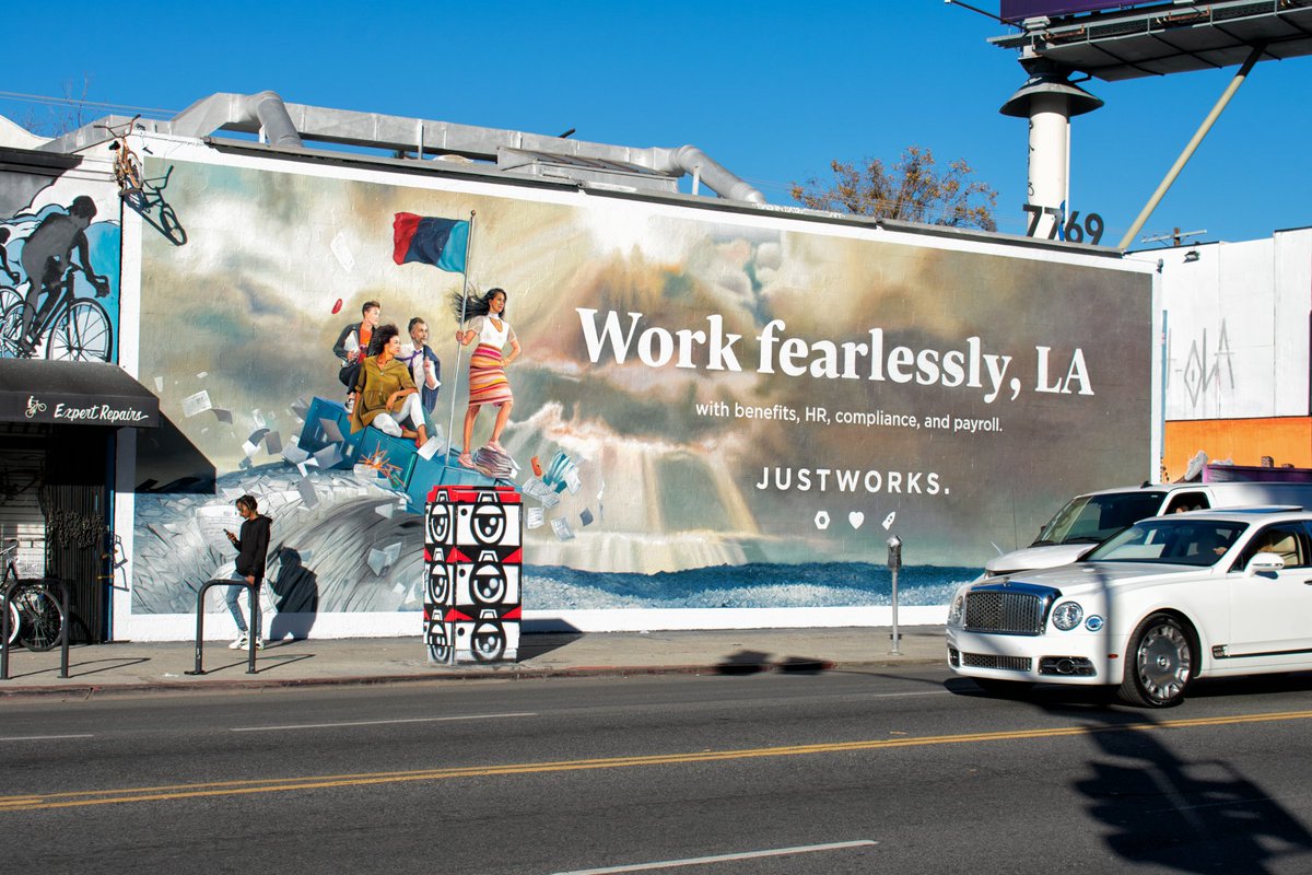 justworks's tweet photo. Hey #LA people! Make sure to stop by our wall on Melrose and show us how you #WorkFearlessly! 📷 📷 📷 https://t.co/7mFqbxmRzD