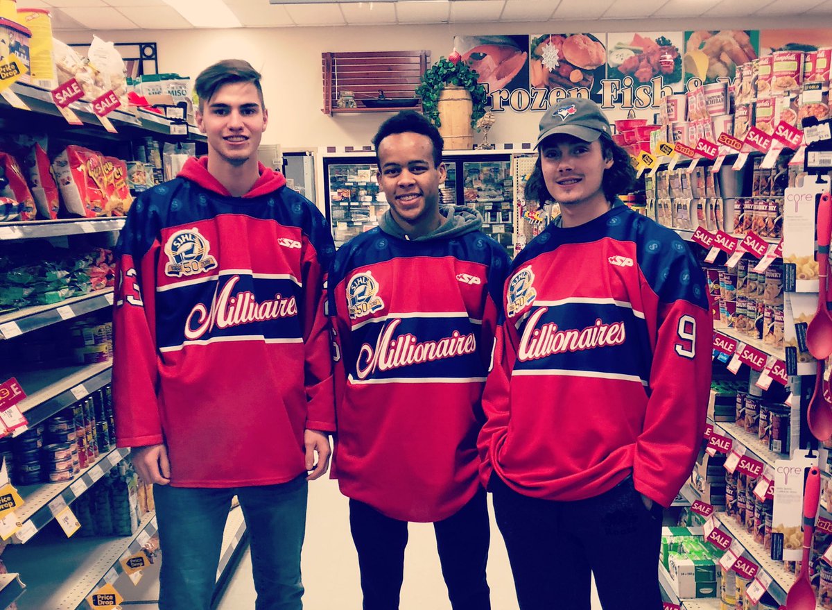 Couple more hours to see the Millionaires out in the community at the Prairie Coop! #23 Daniel Liberty - #26 Luke Nkwama - #9 Sam De Melo!!
                                                                  
#milsnation #milshockey #melvillesk #sjhl