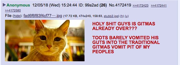 With no earth shattering event on December 5th, and "D5" a bust in the QAnon world, Freddy Benson goes to /qresearch/ to celebrate the end of "Gitmas" — that magical holiday season where the elites are rounded up and sent to Gitmo.